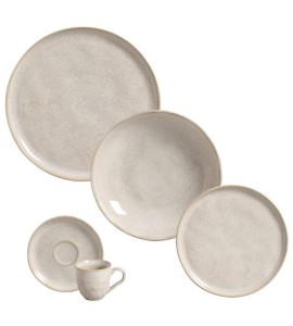 Aparelho De Jantar 30 Peças Cerâmica Porto Brasil Bio Latte Jogo Mesa Posta
